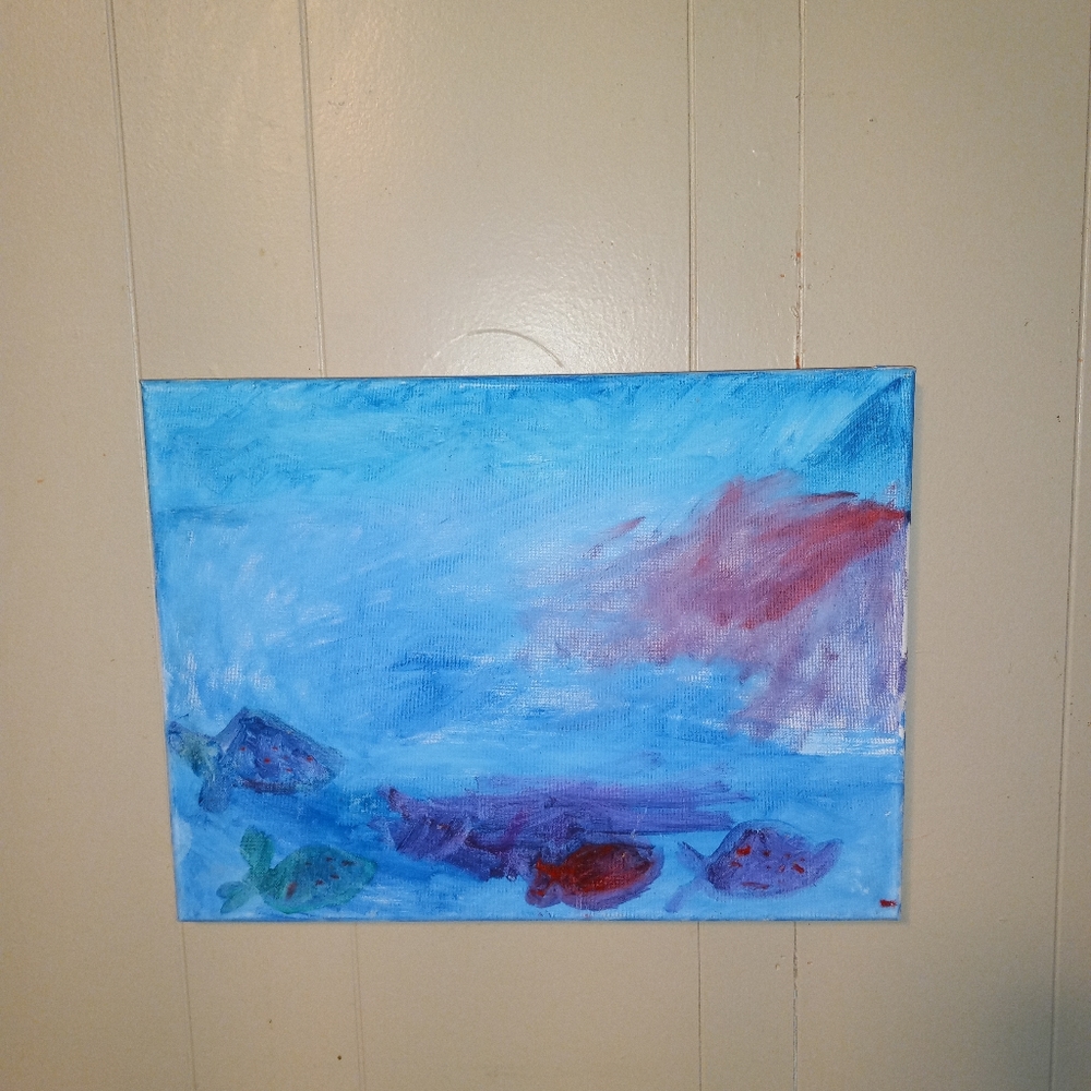 Fish oil painting by Christopher R.